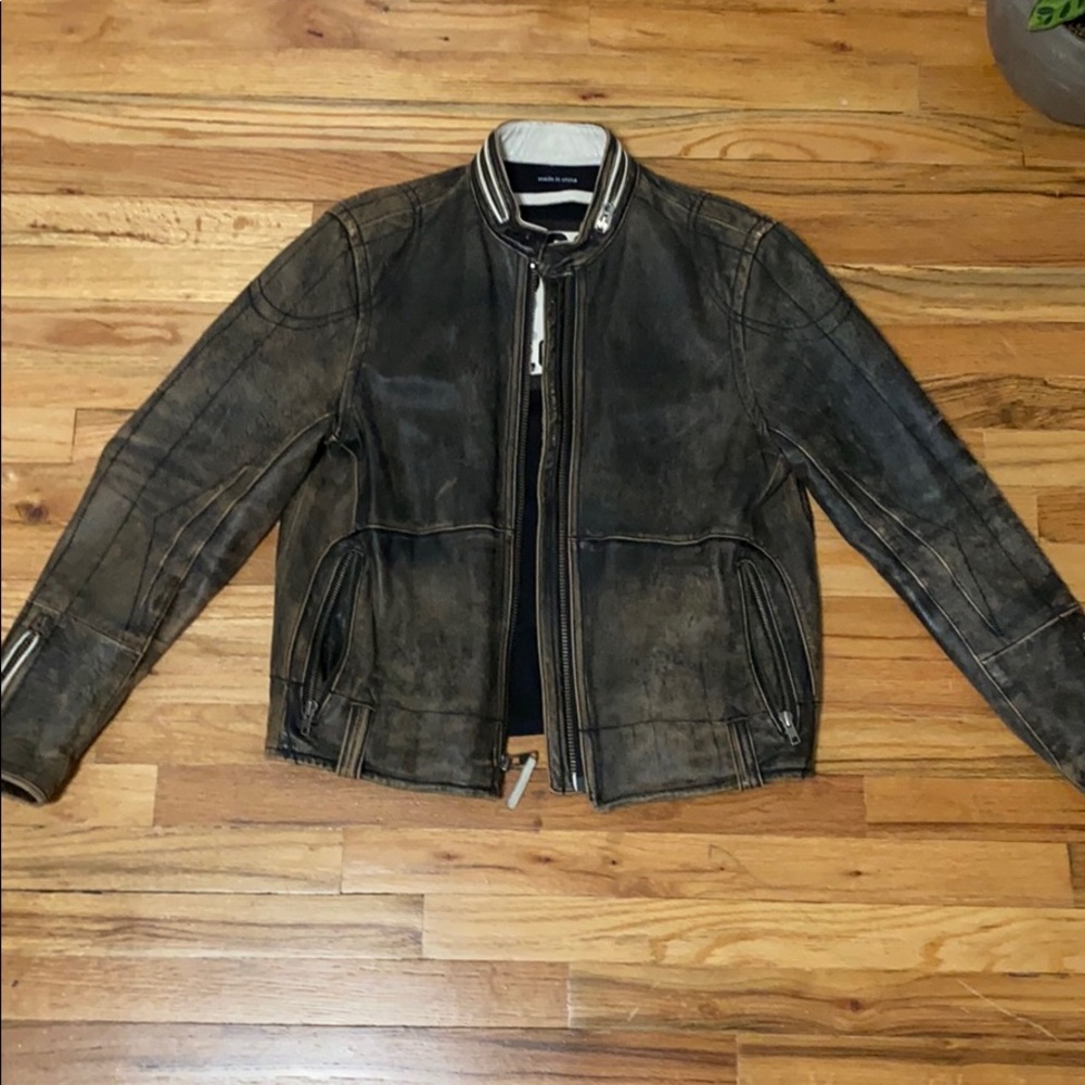 gap heavy leather jacket